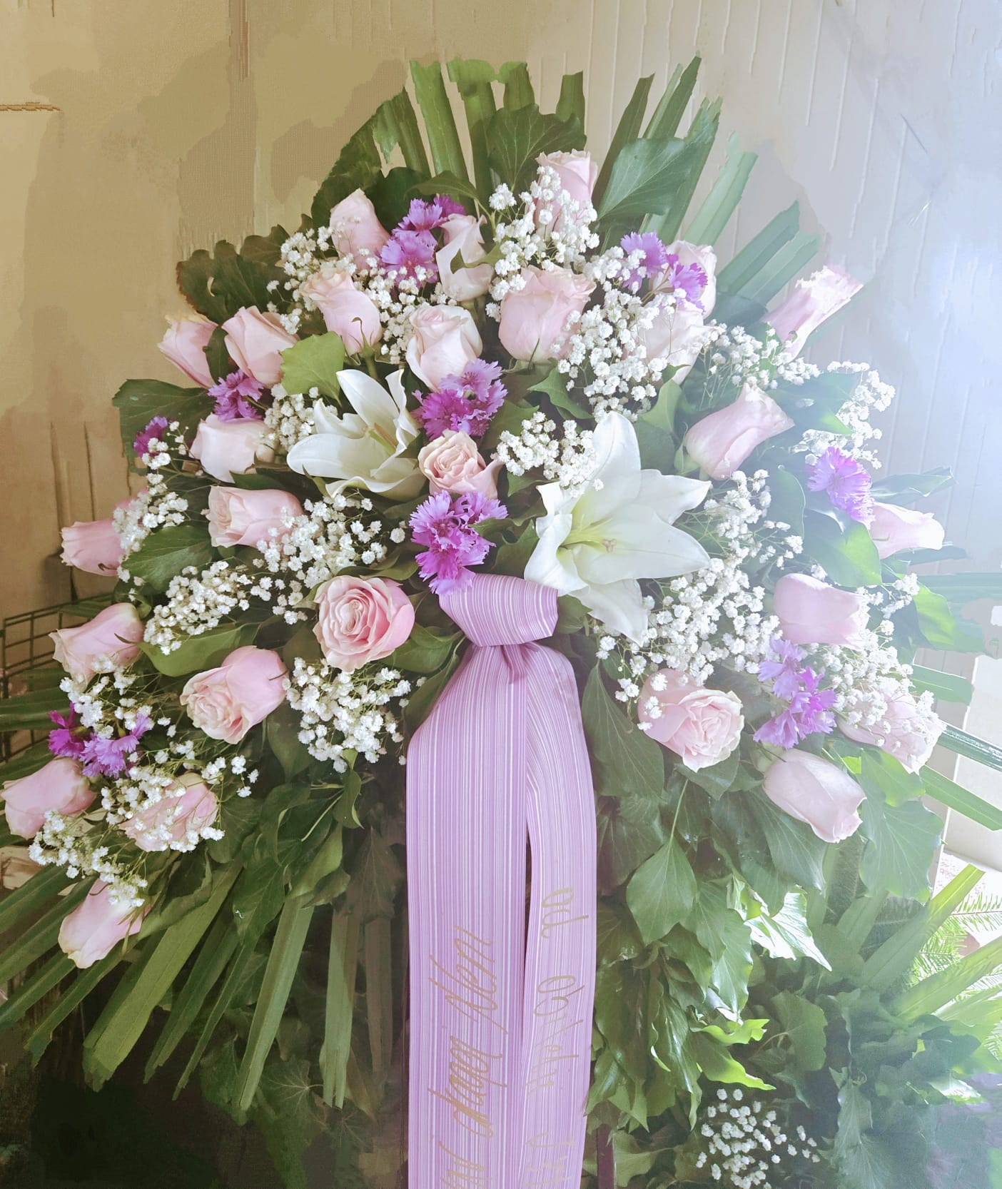 Aranžman za lijes rozo